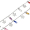 Handmade Brass & Glass Chains, for Necklaces Bracelets Making, Long-Lasting Plated, Soldered, with Spool, Butterfly with Rectangle, Platinum, 11x4x2mm, about 16.40 Feet(5m)/Roll