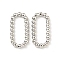 Rack Plating Brass Imitation Round Beading Links Rings, Cadmium Free & Lead Free, Oval, Long-Lasting Plated, Platinum, 20x10x2mm, Inner Diameter: 6x16mm