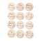 Flat Round Wood Cabochons with Month, PapayaWhip, 100x2.5mm, 12pcs/set