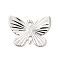 Rack Plating Brass Connector Charms, Long-Lasting Plated, Butterfly Links, Platinum, 10x13x0.3mm, Hole: 1.2mm