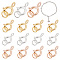 15Pcs 3 Colors 925 Sterling Silver Spring Ring Clasps, with Jump Rings, Mixed Color, 8x5.5x1mm, Hole: 1.5mm and 2.5mm, 5pcs/color