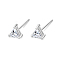 Geometric Triangle Cubic Zirconia Stud Earrings, Simple 925 Sterling Silver Earings, Silver, Clear, 5x5mm