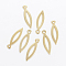 304 Stainless Steel Pendants, Horse Eye, Golden, 19.5x5.5x0.8mm, Hole: 1.2mm