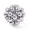 Electroplated Glass Woven Beads, Cluster Beads, Round, Platinum, 19x16mm, Hole: 5mm