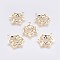 Brass Pendants, Long-Lasting Plated, Hexagon, Nickel Free, Real 18K Gold Plated, 32x25x3mm, Hole: 1.8mm