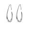 Teardrop Brass Dangle Earrings, Platinum, 30mm