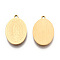 201 Stainless Steel Pendants, Oval Charm with Virgin Mary, Real 18K Gold Plated, 19.5x12.5x1mm, Hole: 1.4mm
