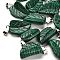 Synthetic Malachite Pendants, with 201 Stainless Steel Finding, Leaf, 25.5~26x15x7mm, Hole: 4x8mm