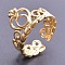 Fashionable 304 Stainless Steel Cuff Rings, Adjustable Rings, Crown, Golden, US Size 7(17.3mm)
