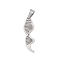 Non-Tarnish 201 Stainless Steel Pendants, Chemistry DNA Charm, Stainless Steel Color, 29x9x1.3mm, Hole: 7x4.5mm