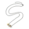 Rings 304 Stainless Steel with Rhinestone Pendant Necklace with Rolo Chains, Multi-color, 20.04 inch(50.9cm)
