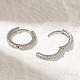 Серьги-кольца из латуни с микропаве из кубического циркония EJEW-H143-15P-01-3