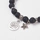 Эластичные браслеты из натурального вулканического камня BJEW-JB03772-01-2