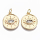 Латунные микропаве прозрачные подвески с фианитом KK-S356-156G-NF-1