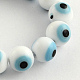 Круглый ручной сглаза Lampwork бисер пряди X-LAMP-R114-8mm-07-1