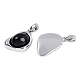 Черные стеклянные подвески KK-U043-52P-04-2