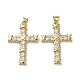 Латунные микропаве прозрачные подвески с фианитом KK-H466-09G-03-1