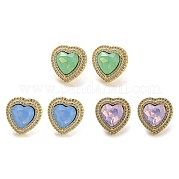 Серьги-гвоздики в форме сердца из кубического циркония EJEW-K263-01G