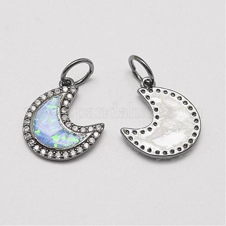 Латунь подвески циркония кубической ZIRC-P036-22-B03-RS-1