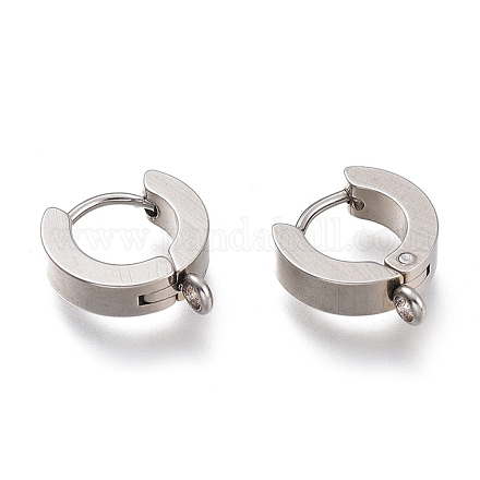 Фурнитура для сережек-колец huggie hoop из нержавеющей стали 201 STAS-A167-01C-P-1