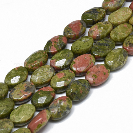 Природные Unakite шарик нити G-T070-6x8mm-08-1