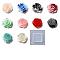 40Pcs 10 Colors Gradient Color Opaque Resin Cabochons, Glitter Rose Cabochons, Flower, Mixed Color, 28x28x12mm, 4pcs/color