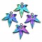Alloy Pendants, Cadmium Free & Lead Free, Maple Leaf, Rainbow Color, 31x31x2.5mm, Hole: 3mm