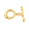 Brass Toggle Clasps, Cadmium Free & Nickel Free & Lead Free, Ring, Real 18K Gold Plated, Ring: 13.5x11x2.8mm, Hole: 1mm, Bar: 16.5x4x2.5mm, Hole: 1mm