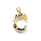 Brass Micro Pave Clear Cubic Zirconia Pendants, with Jump Ring, Lead Free and Cadmium Free, Long-Lasting Plated, Rack Plating, Letter Charms, Real 18K Gold Plated, Letter C, 19~21x9.5~20x2.7mm, jump ring: 5x1mm, 3mm inner diameter.