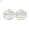 Non-Tarnish 304 Stainless Steel Pendants, Flat Round Charm, Textured, Stainless Steel Color, 30x2mm, Hole: 2mm
