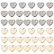 40Pcs 2 Colors 201 Stainless Steel Charms, Stamping Blank Tag, Heart, Golden & Stainless Steel Color, 5x6x1mm, Hole: 1mm, 20pcs/color