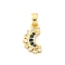 Brass Micro Pave Cubic Zirconia Pendants, Cadmium Free & Lead Free, Moon Charms, Real 16K Gold Plated, 15.5x8.5x2.5mm, Hole: 5.5x3mm