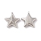 Non-Tarnish 304 Stainless Steel Pendants, Star Charm, Stainless Steel Color, 36x34x8mm, Hole: 3mm
