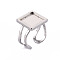 Non-Tarnish 201 Stainless Steel Cuff Pad Ring Settings, Laser Cut, Square, Stainless Steel Color, Tray: 12x12mm, US Size 7 1/4(17.5)~US Size 8(18mm)