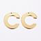 304 Stainless Steel Charms, Letter, Initial Charms, Real 18k Gold Plated, Letter.C, 11x6~12x0.8mm, Hole: 1mm