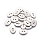 Tarnish Resistant 201 Stainless Steel Buttons, Oval, 2-Hole, Stainless Steel Color, 17x12x1mm, Hole: 1.8mm