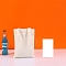 Cotton Cloth Blank Canvas Bag, Vertical Tote Bag for DIY Craft, Snow, 25x20~25cm