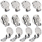 30Pcs 304 Stainless Steel Clip-on Earring Setting, Flat Round, Stainless Steel Color, 20x15x9mm, Hole: 2.5mm