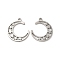 Non-Tarnish 304 Stainless Steel Pendants, Moon with Star Charm, Stainless Steel Color, 18x16x1.5mm, Hole: 1.6mm