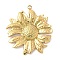 304 Stainless Steel Pendants, Flower Charms, Ion Plating(IP), Real 18K Gold Plated, 32x29x3mm, Hole: 1.8mm