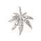 Alloy Pendant, Cadmium Free & Lead Free, Autumn Maple Leaf Charm, Platinum, 49x42.5x3mm, Hole: 7.5x4mm