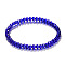 4mm Prism Faceted Rondelle Glass Beaded Stretch Bracelets for Women, Blue