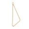Brass Pendants, Cadmium Free & Nickel Free & Lead Free, Hollow Triangle, Real 18K Gold Plated, 38x12.5x1mm, Hole: 1.5mm
