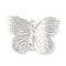 Rack Plating Alloy Butterfly Connector Charms, Cadmium Free & Nickel Free & Lead Free, Platinum, 22x30.5x3mm, Hole: 1.6mm
