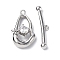 Brass Pave Clear Cubic Zirconia Toggle Clasps, Cadmium Free & Nickel Free & Lead Free, Jewelry Making Clasps, Oval, Platinum, Oval: 20x10x3mm, Bar: 4x22x2.5mm