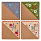 HOBBIESAY 4 Styles Square Non-Woven Felt Embroidery Corner Bookmarks Season Theme Flower Book Open Holders Letter M Triangle Corner Cloth Page Markers for School Office Supplies