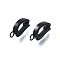 304 Stainless Steel Fold Over Clasps, Black, 14.5x8x2mm, Hole: 1.8mm