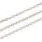 Anti-Tarnish Rhodium Plated 925 Sterling Silver Flat Cable Chains, Soldered, Platinum, Link:1.9x1.5x0.5mm.