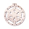 Undyed Wood Big Pendants, Flat Round with Snowflake, BurlyWood, 68.5x64x2.5mm, Hole: 2.5mm