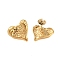 Ion Plating(IP) 304 Stainless Steel Earrings, Heart, Real 18K Gold Plated, 17x18mm
